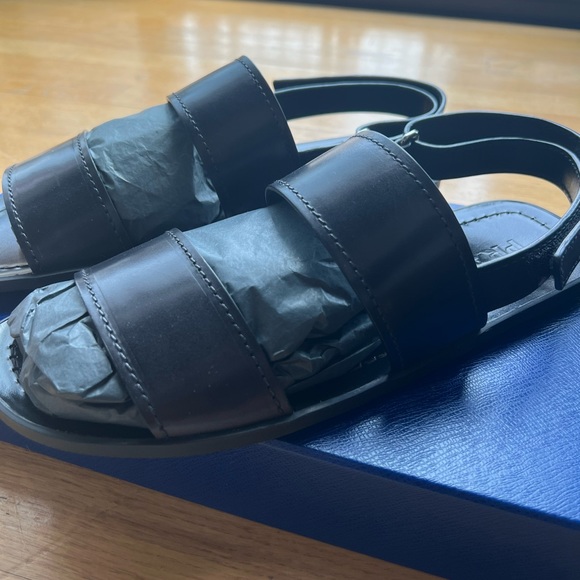 Black Prada Leather Sandals (men) - Picture 7 of 10